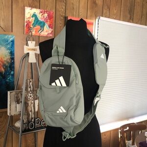 NWT-Essentials 3 Sling Crossbody Sage Green Sling Bag by Adidas